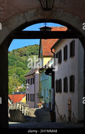 Oberes Tor è una vista di Pappenheim in Baviera Foto Stock