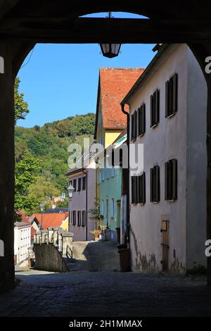 Oberes Tor è una vista di Pappenheim in Baviera Foto Stock