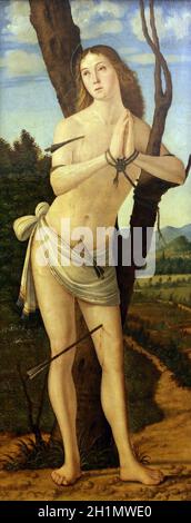 ZAGABRIA, CROAZIA - DICEMBRE 08: Vittore Carpaccio: San Sebastiano, Collezione di antichi Maestri, Accademia croata delle Scienze, 08 Dicembre 2014 a Zagabria, Foto Stock