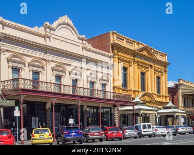 L'edificio delle ossa e la Galleria d'Arte in Lydiard Street sono splendidi esempi di architettura coloniale - Ballarat, Victoria, Australia Foto Stock