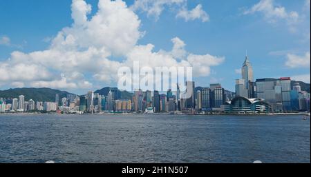 Victoria Harbour, Hong Kong 26 luglio 2019: Città di Hong Kong Foto Stock