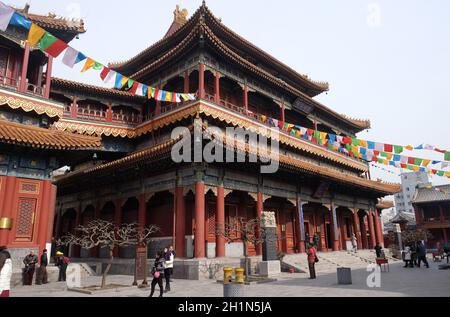 Bellissimo Tempio lama Yonghe a Pechino, Cina Foto Stock