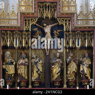 Dodici Apostoli altare in St James chiesa in Rothenburg ob der Tauber, Germania Foto Stock