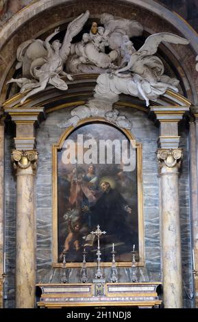 Adorazione Eucaristica pala nella Cappella di San Francesco Caracciolo , Chiesa di San Lorenzo in Lucina, Roma, Italia Foto Stock