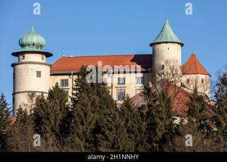 Antico castello medievale a Nowy Wisnicz. Polonia Foto Stock