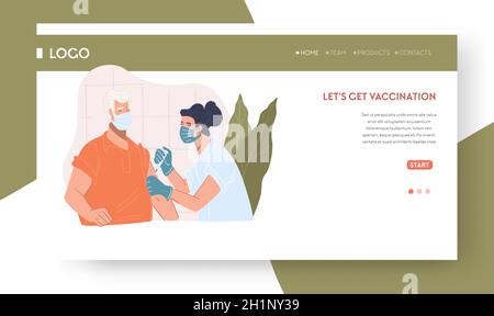 Vaccinazione da covid, virus di arresto e malattia Illustrazione Vettoriale