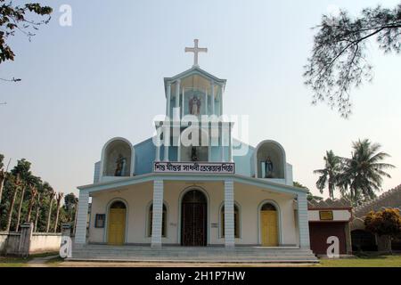 Chiesa cattolica a Basanti, Bengala Occidentale, India Foto Stock