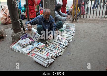 News dealer in Kolkata, India Foto Stock