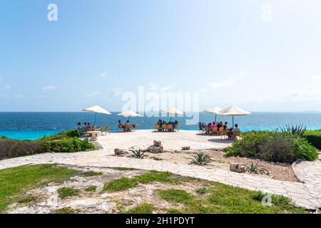 Isla Mujeres, Cancun, Messico - 13 settembre 2021: Caffè Acantilado a Punta sur - punto più a sud di Isla Mujeres, Messico Foto Stock