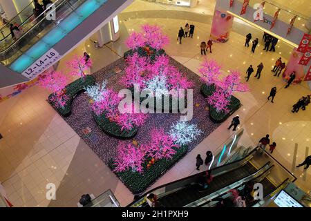 Il nuovo anno cinese della scimmia è stato istituito nello shopping centro commerciale nel centro di Pechino Foto Stock