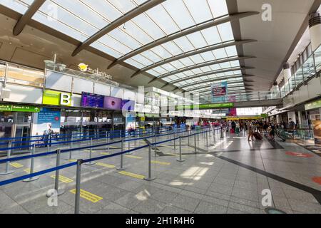 Dortmund, Germania - 10 agosto 2020: Costruzione terminale dell'aeroporto di Dortmund in Germania. Foto Stock