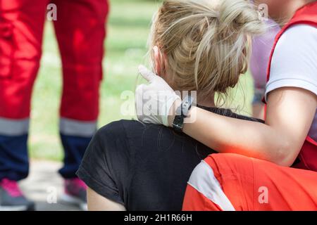 Rianimazione cardiopolmonare - RCP e corso di pronto soccorso Foto Stock