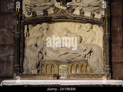 Di tumulazione Cristo, altare in Saint Germain l'Auxerrois chiesa a Parigi, Francia Foto Stock