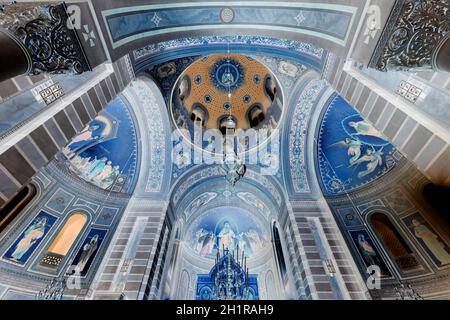 Trieste, Italia. 24 febbraio 2921. Vista interna della chiesa ortodossa di Trieste Foto Stock