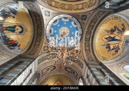 Trieste, Italia. 24 febbraio 2921. Vista interna della chiesa ortodossa di Trieste Foto Stock