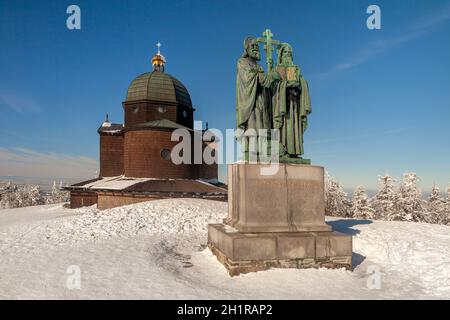 Un paesaggio innevato Repubblica Ceca - Pustevny, Beskydy. Foto di alta qualità Foto Stock