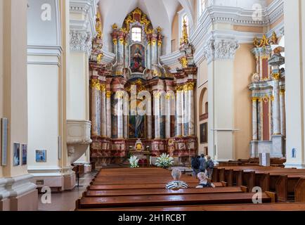 Vilnius, LITUANIA-21 AGOSTO 2017: Chiesa di San Casimiro interno, Vilnius, Lituania, Europa Foto Stock