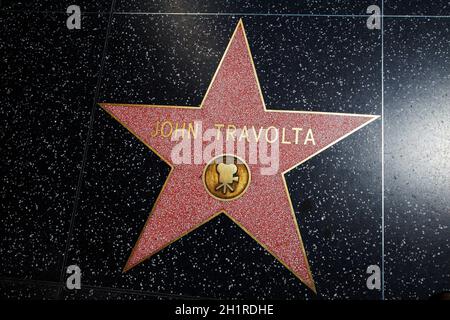 John Travolta STAR on Walk of Fame, Hollywood Boulevard, Hollywood, Los Angeles, California, USA. Foto Stock