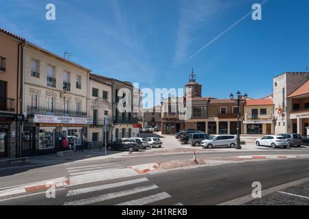 Alcanices, Spagna, luglio 2020 - Vista sulla strada della città di Alcanices, Zamora, Spagna Foto Stock