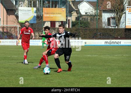 verkauf Verkauf von Zweikampf (Bahlinger SC) und Tobias Rühle (SSV Ulm 1846) im Schweikampf-RL SW 20-21: 28. Sptg: Bahlinger SC - SSV Foto Stock