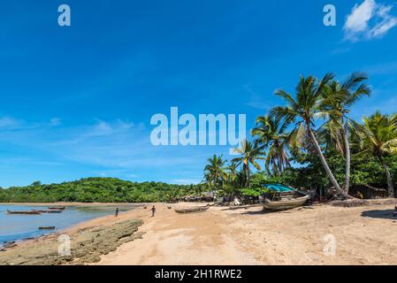 Ampasipohy, Nosy Be, Madagascar - Dicembre 19, 2015: tradizionale villaggio di pescatori Ampasipohy sull isola di Nosy Be, Madagascar. Foto Stock