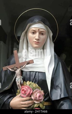 santa Rita di Cascia è patrona di Impossible causa chiesa cattolica santa religione spirituale illustrazione Foto Stock