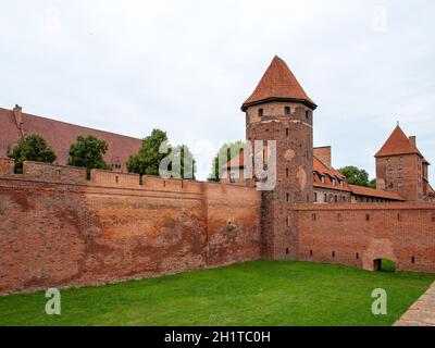 Castello di Malbork, ex Castello di Marienburg, sede del Gran Maestro dei Cavalieri Teutonici, Malbork, Polonia Foto Stock