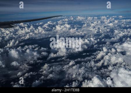 Paesaggio visto da un aereo. Luogo di ripresa: New York, Manhattan Foto Stock