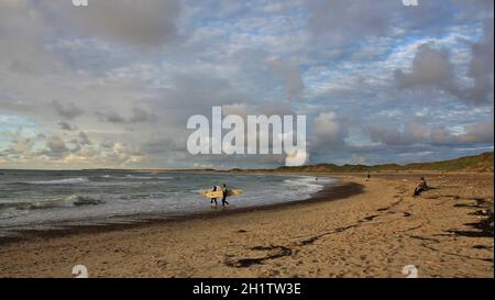 Surf spot Klitmoller, costa ovest della Danimarca. Foto Stock