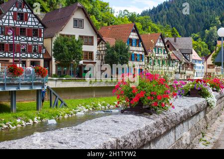 Meravigliosi Schiltach nella Foresta Nera, Germania Foto Stock