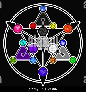 Kabbalah mistica numerologia illustrazione geometrica Foto Stock