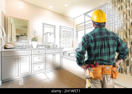 Contraente personalizzato rivolto verso il bagno padronale il disegno e la fotografia gradazione. Foto Stock