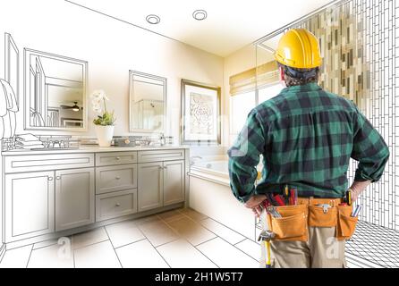 Contraente personalizzato rivolto verso il bagno padronale il disegno e la fotografia gradazione. Foto Stock