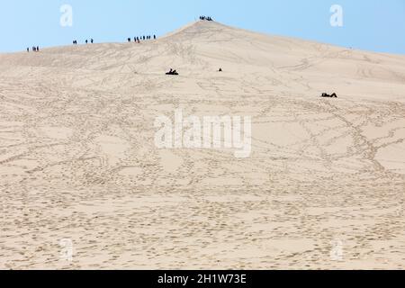 La Duna del Pilat, le più alte dune di sabbia in Europa. La Teste de Buch, Baia di Arcachon, Aquitaine, Francia Foto Stock