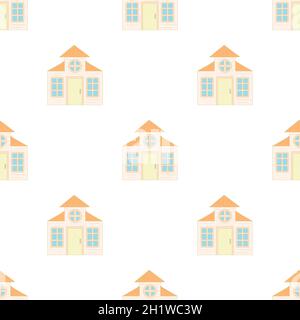 Casa con un motivo mansarda senza cuciture sfondo texture ripetizione carta da parati geometrico vettore Illustrazione Vettoriale