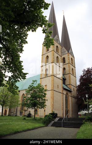 evangelische Neustädter Marienkirche aus dem 15. Jahrhundert, Bielefeld, Nordrhein-Westfalen, Germania Foto Stock