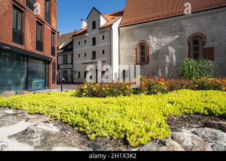 Riga, Lettonia. 22 agosto 2021. La vista all'aperto del Museo delle Arti decorative e del Design nel centro della città. Foto Stock