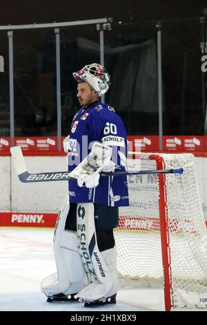 Tortwart Goalie Joacim Eriksson (SERC Wild Wings) im Spiel der DEL, 1. Sptg.: SERC Wild Wings vs Fischtown Pinguins Bremerhaven Foto Stock