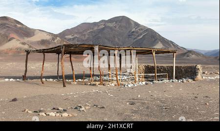 Scavi storici di preinca nazca civiltà cimitero di Chauchilla a. Nazca in Perù Foto Stock