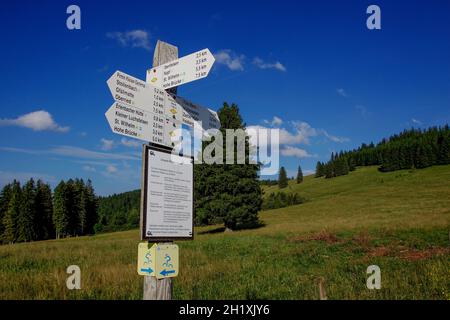 Indicazioni sul Feldberg in Schwarzwald Foto Stock