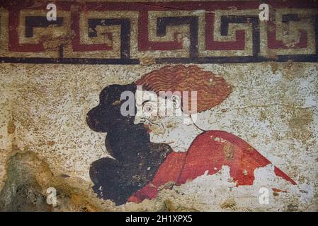 Europa, Italia, Toscana, Sarteano, Museo Etrusco, La Tomba della Quadriga infernale Foto Stock