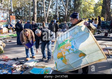Tbilisi,Georgia - 11-04-2016:Tbilisi mercato antico. È un luogo turistico della città Foto Stock