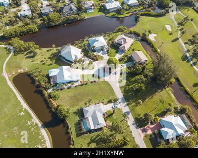 Quartiere residenziale suddivisione skyline Aerial shot Foto Stock