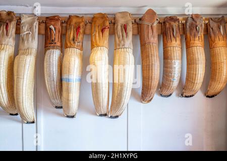 Chistera realizzata a mano dall'ex campione del mondo Patxi Tambourindeguy di Bidart Foto Stock