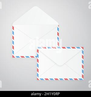 Aprire e chiudere le buste vuote, illustrazione vettoriale Illustrazione Vettoriale