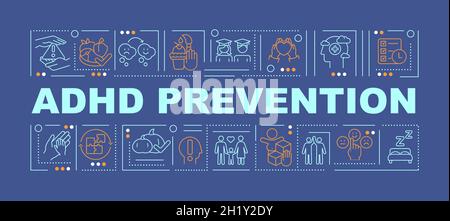 Banner dei concetti di prevenzione ADHD Illustrazione Vettoriale