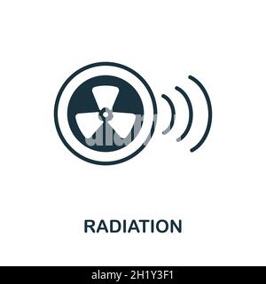 Icona radiazione. Segno monocromatico della collezione di bioingegneria. Illustrazione di icone di radiazione creativa per disegno di fotoricettore, infographics e più Illustrazione Vettoriale