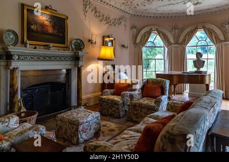 Soggiorno presso Grays Court in Oxfordshire, una casa di campagna Tudor menzionata nel Dommarted Book 1086 e in precedenza la casa della famiglia Brunner. Foto Stock