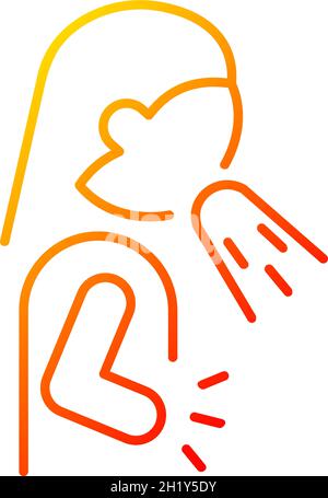 Icona vettore lineare gradiente nausea e vomito Illustrazione Vettoriale