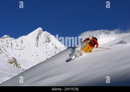 Sci fuori pista, Espace Killy, LA SKI AREA DELLA VAL D'Isere Tignes e, Alpi Savoia (73), Francia Foto Stock